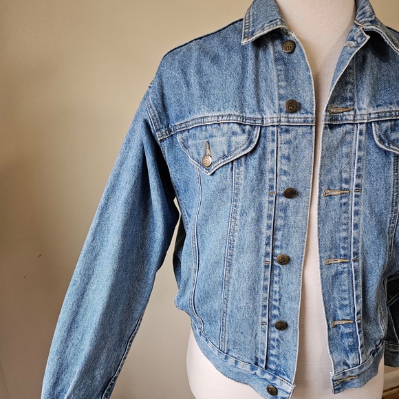 Marvin the Martian Looney Tunes Embroidered Denim Jacket Vintage 90s 1995 XS - Picture 6 of 12